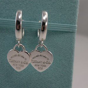 NEW Mini Heart Huggie Hoop Earrings Return to Tiffany & Co Solid 925 Silver
